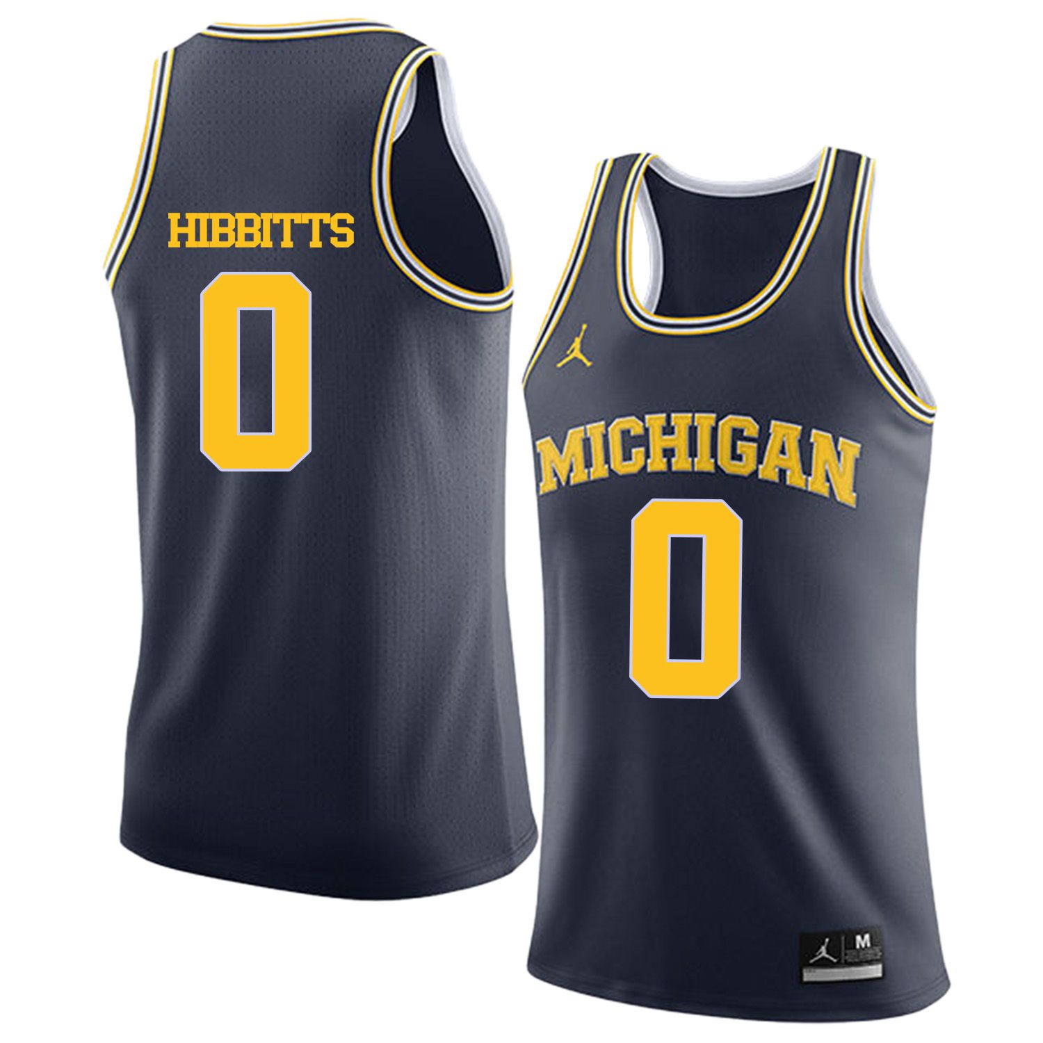 Men Jordan University of Michigan Basketball Navy #0 Hibbitts Customized NCAA Jerseys->chicago bears->NFL Jersey